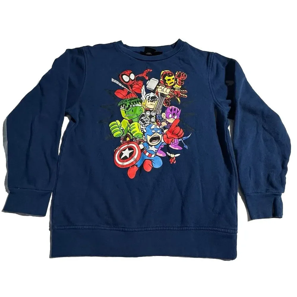 Marvel Legend Boys/Girls Sweatshirt Blue Casual Cartoon Size LG/G Superhero's‎